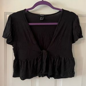 Dark Grey Front Tie Top